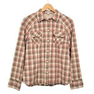 Pendleton Shirt Women's Medium Vented Long Sleeve Button Up Plaid Outdoor Hike
